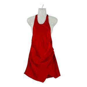 Angel Biba NWT Red Satin Halter Back Cut-Out Mini Dress Trendy Party Size M